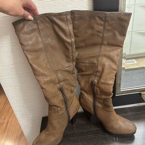 Brown Knee-High Leather Boots. Only worn them once.